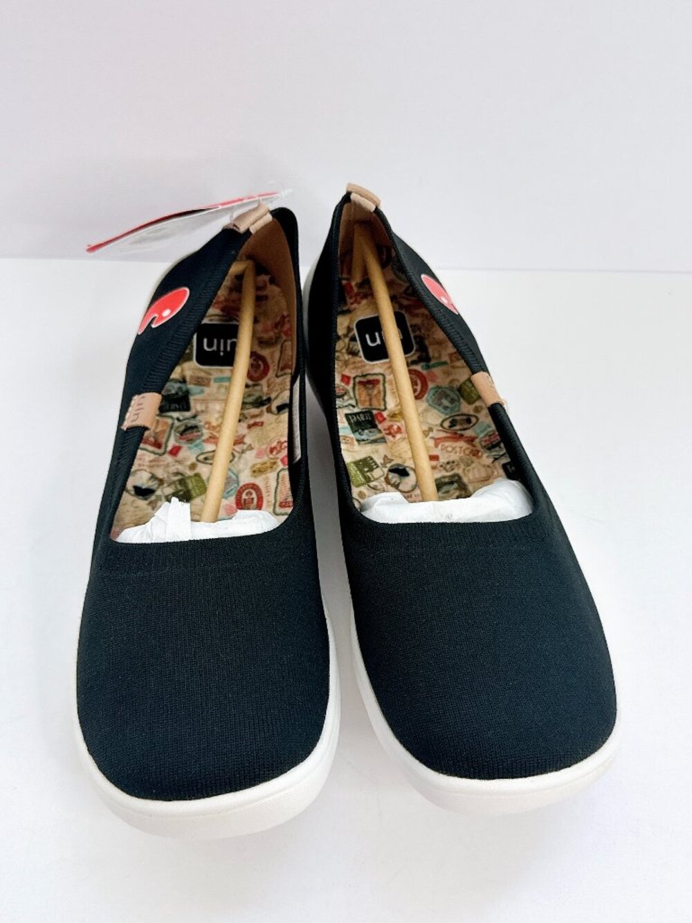 Women’s Size 9 UIN Valencia Knitted Black Slip-On Shoes Comfort Flats